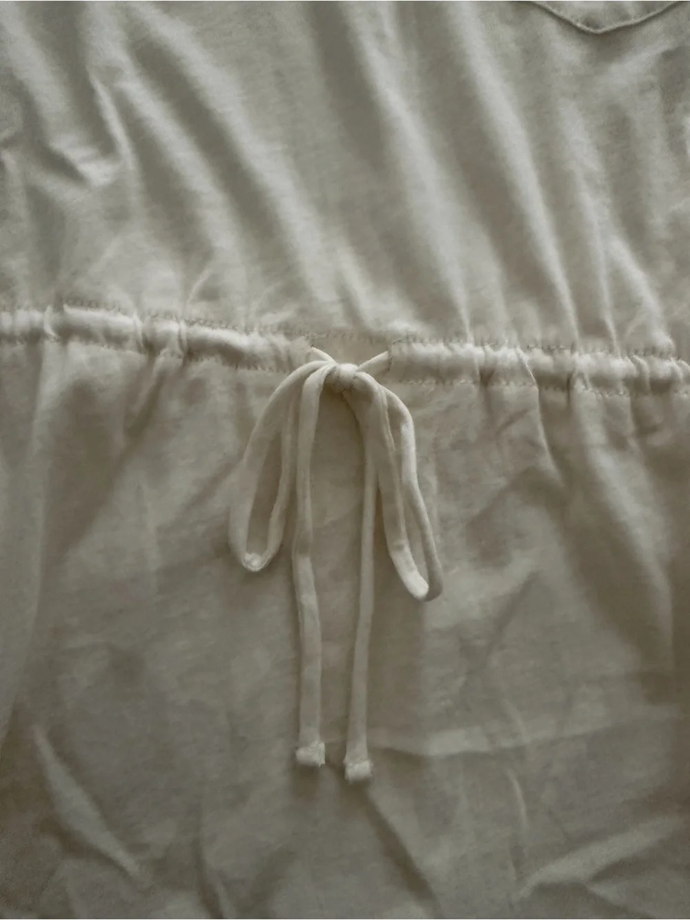 J. Crew Cream Short-Sleeve Drawstring Pocket Tee